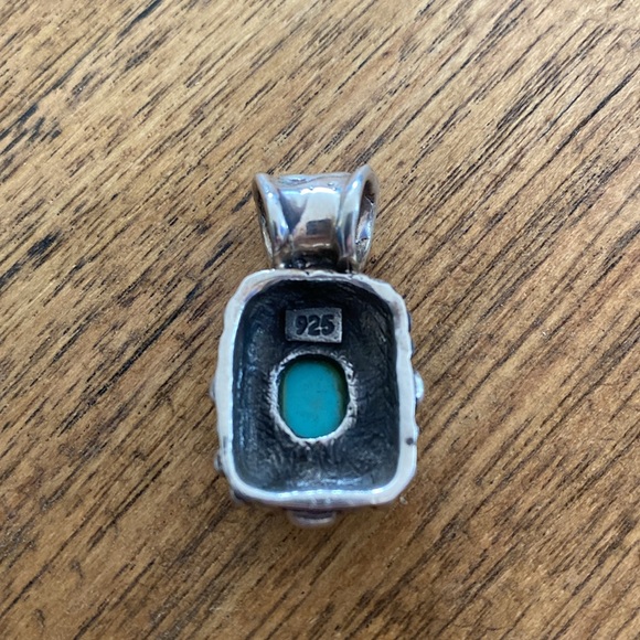 Silver and turquoise pendant - Picture 2 of 2